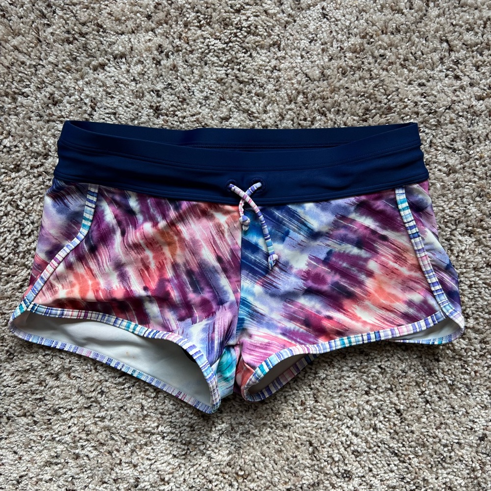 Athleta girl Large Multi-colored swim shorts.